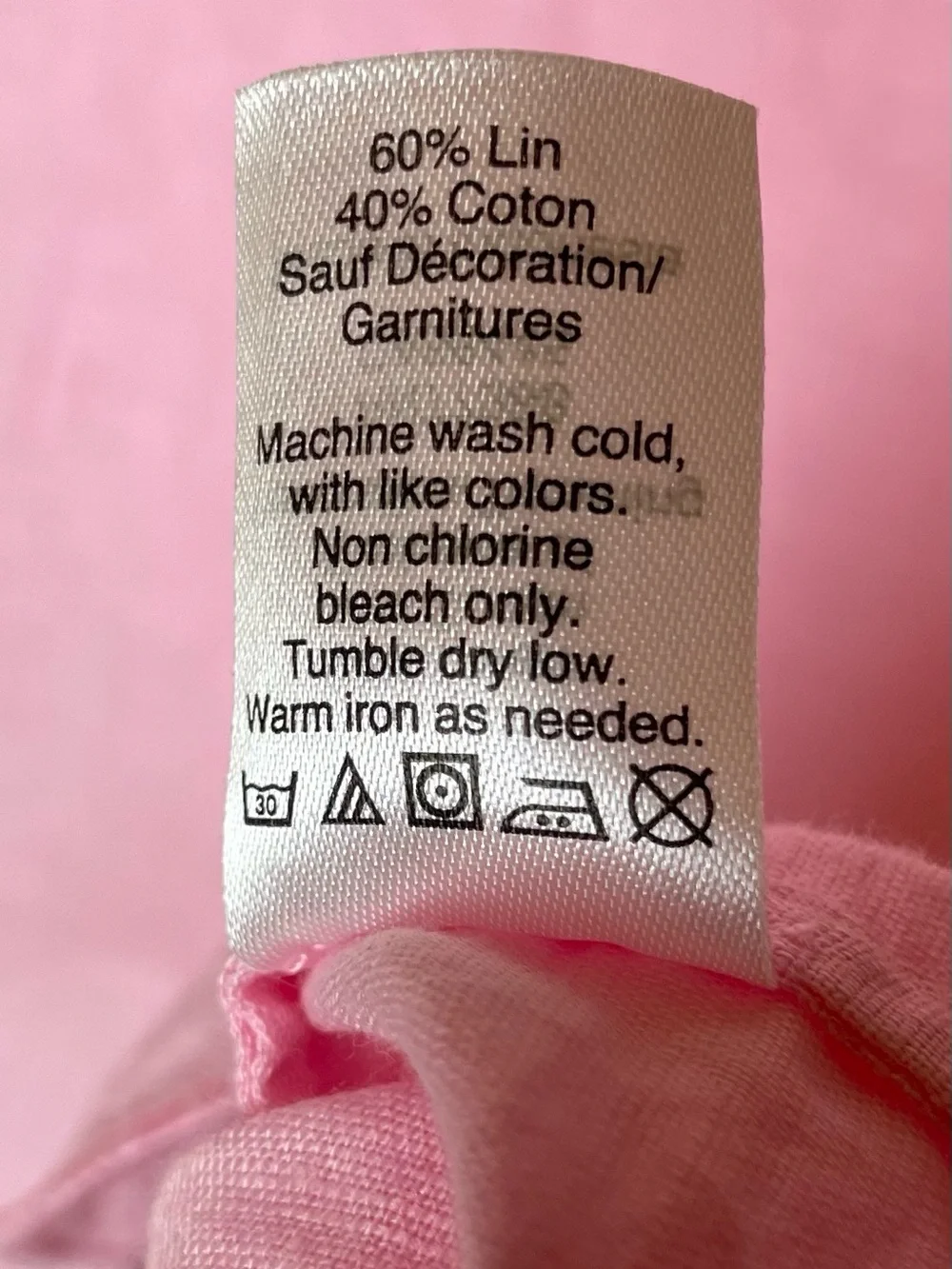 J. Crew Light Pink Scallop-Trim Linen RichTunic